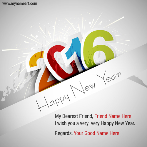 I Want To Write My Name On Happy New Year 2016 Text Design Card
