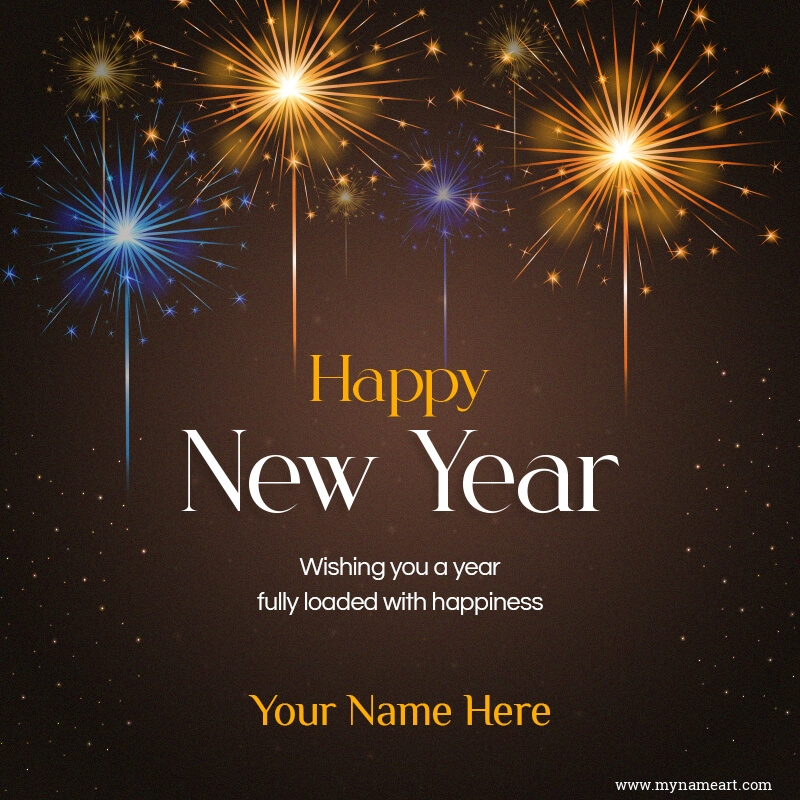 For New Year Evening Greetings Card With Name