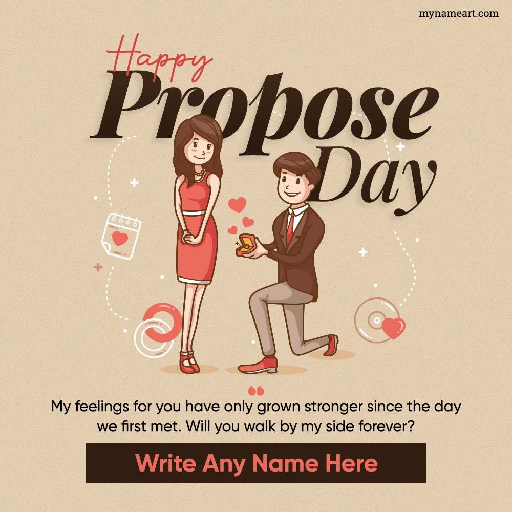 Boy Proposing Girl with By standing on knee image Propose day