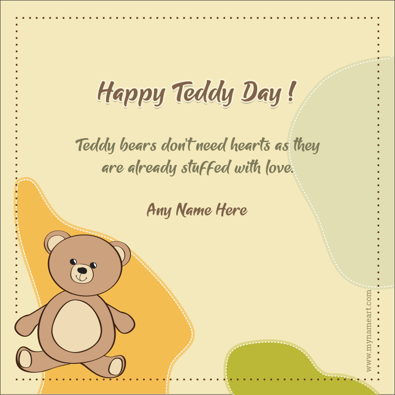 Happy Teddy Day Wishes With Edit Name