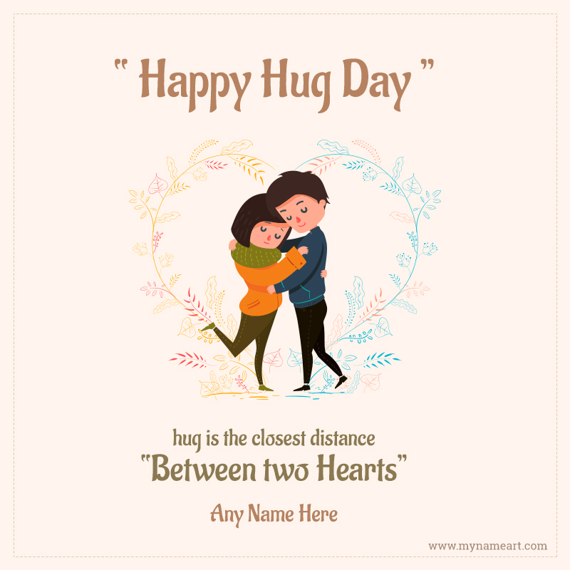 Write Name On Hug Day Image