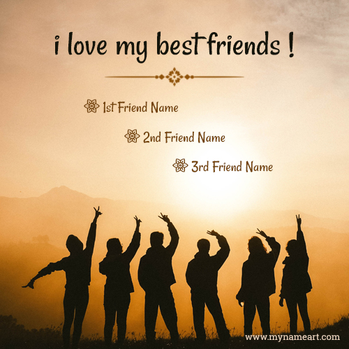 Friendship Card With Three Friend Name Write Option