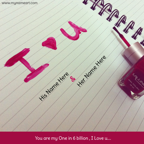 Write Girlfriend Boyfriend Name On I Love U Love Quotes Picture