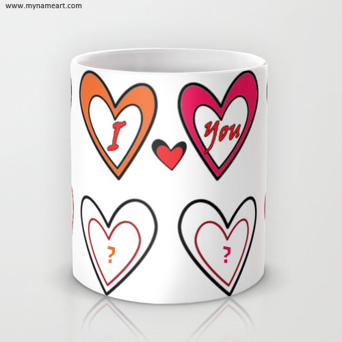 Write Couple Character On Coffee Cup