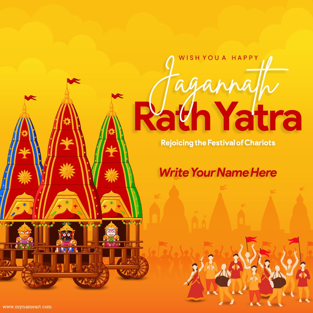 Three Deities On Chariots Jagannath Rath Yatra Wishes