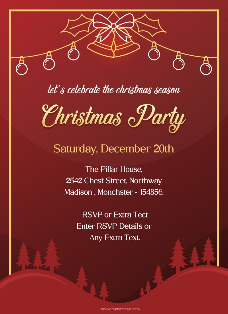 Jingle Bell Style Christmas Party Celebration Invitation