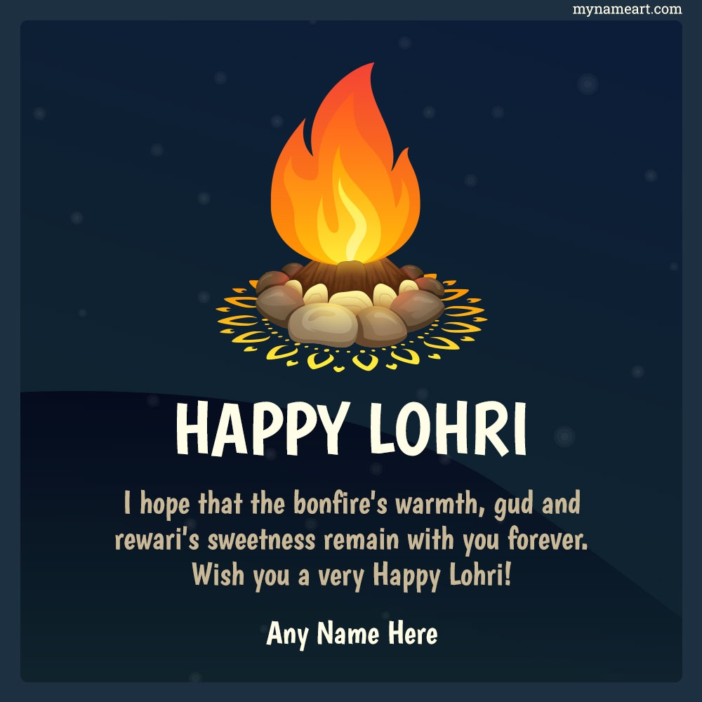 Lohri Greeting Card Making With Name