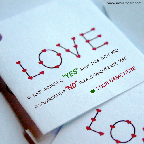 Yes Or No Love Propose Saying Image