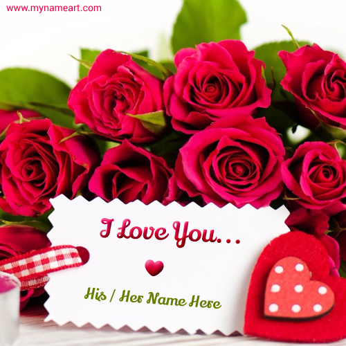 I Love You Tag Flower Bouquet Image With His Her Name