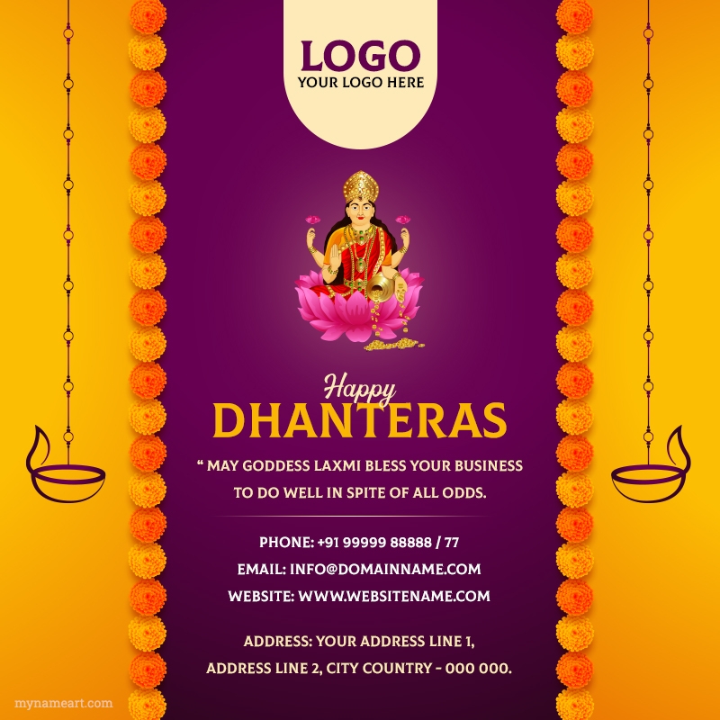 Dhanteras Wishes To Customers With Your Business Informations