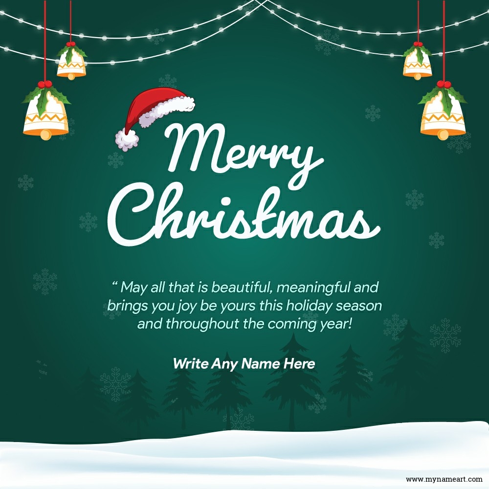 Christmas Festival Name Greetings Cards