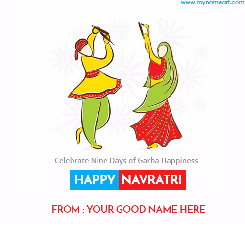 Write Name On Happy Navratri 2018 Greetings