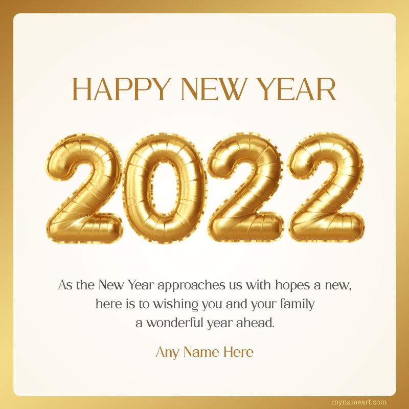 Happy New Year 2022 Gold Foil Balloons
