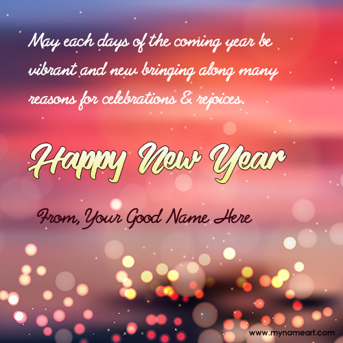Write Name On Happy New Year Wishes 2023 Image