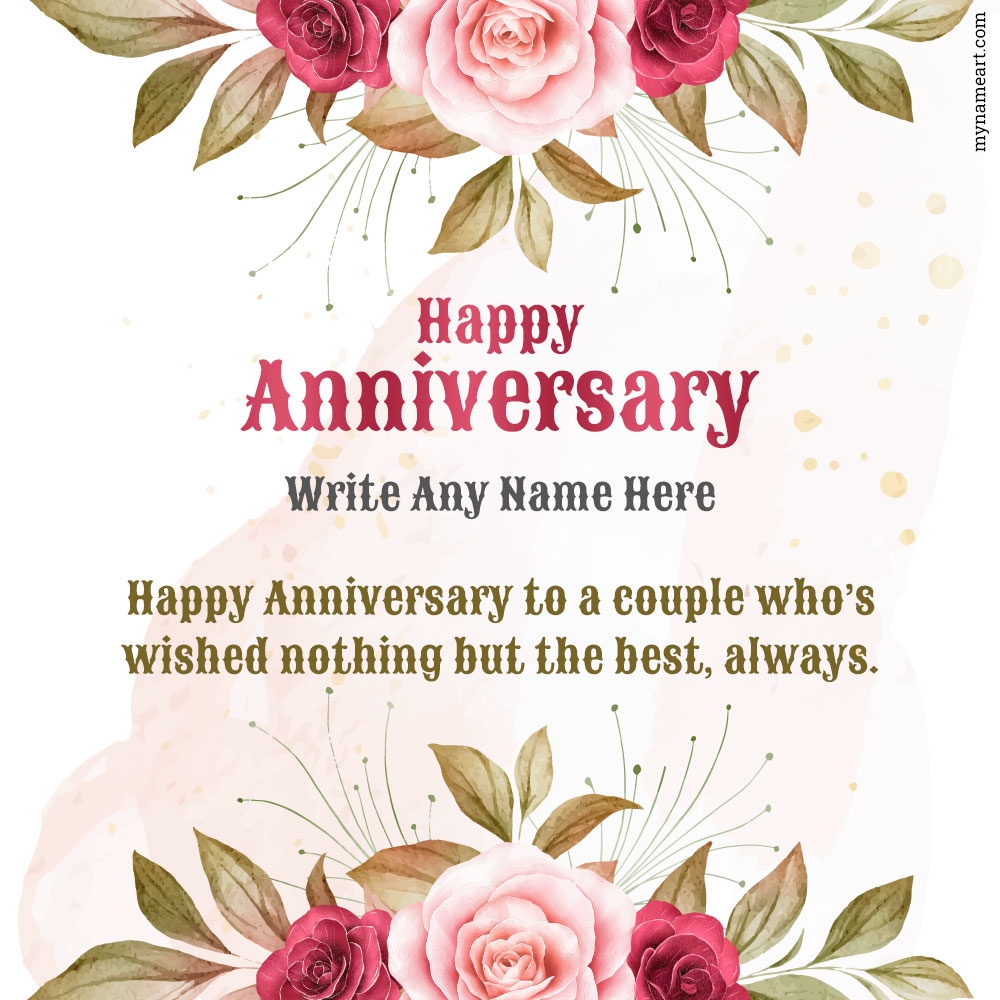 Pink And Red Rose Wreath Marriage Anniversary Wishes