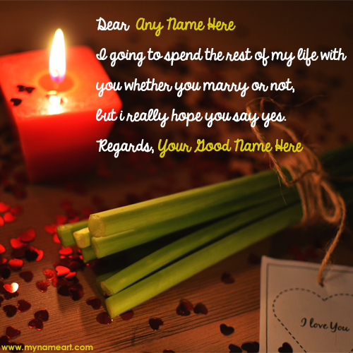 Write Name On Candle With I Love You Text Image For Love Propose
