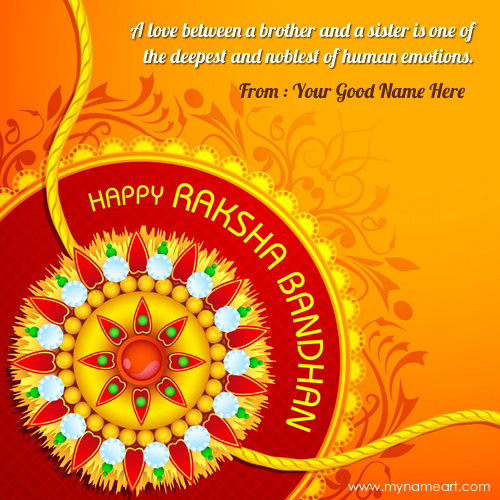 Write Name On Traditional Design Rakhi Greetings Card