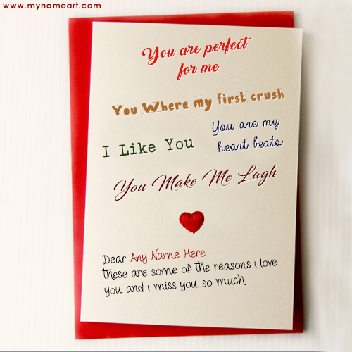 Write Lover Name In Reason Why I Love You Card Pictures