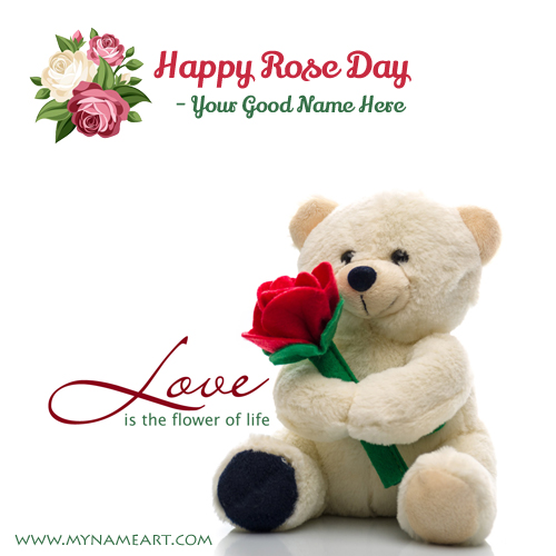 Write Your Name On Happy Rose Day Wishes Pictures 2016