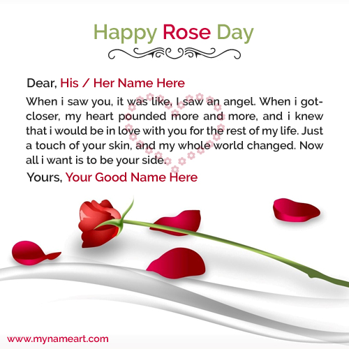 Write Your Name On Rose Day Wishes Quotes Name Pictures