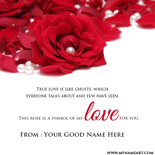 Write Name On Love Sybol Red Rose Flower Pictures Online