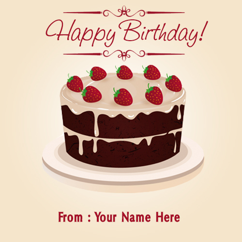 Strawberry Chocolate Birthday Cake Pics With Name