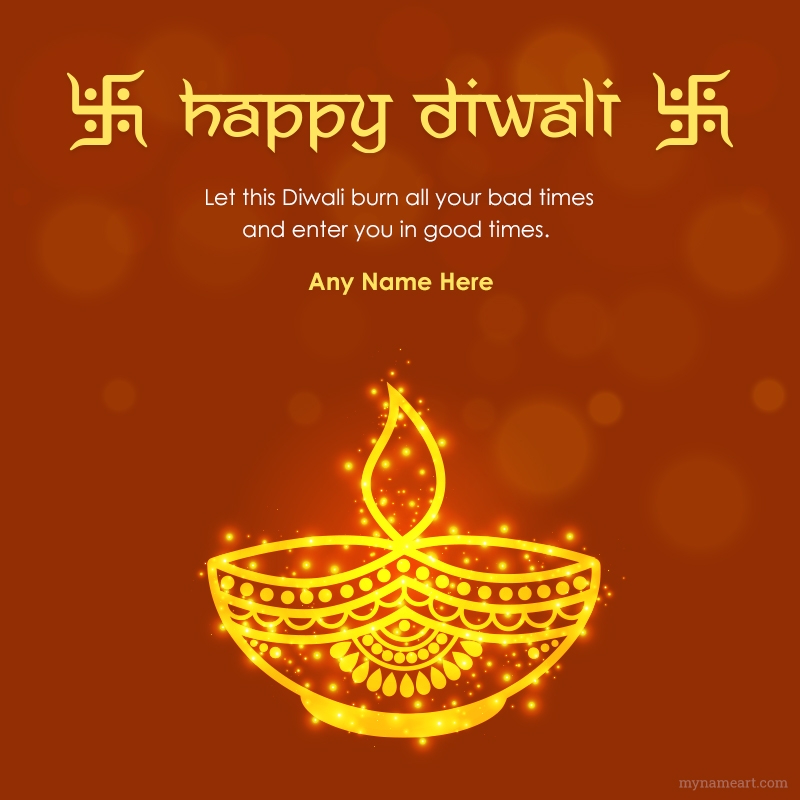 Sparkle Shiny Diya Happy Diwali Image