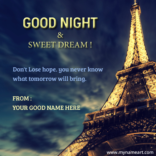 Good Night Wishes Hindi Shayri Image With Name Editor