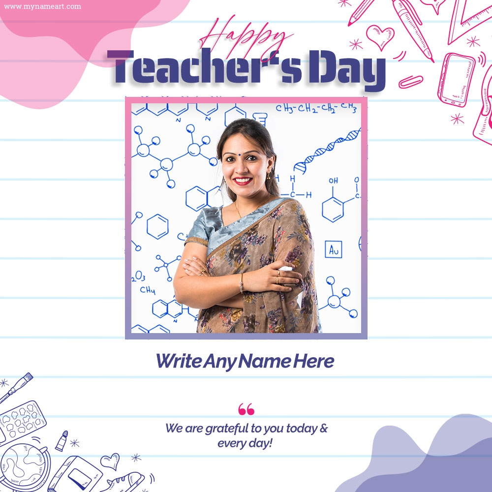 Customized Happy Teacher's Day 2022 Cards with Photo & Name