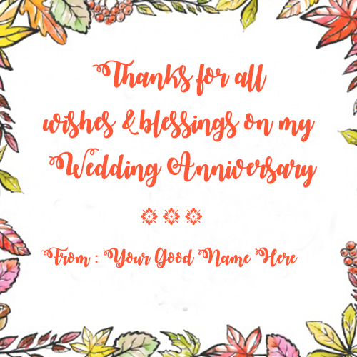 Write Name On Wishes And Blessing For Anniversary Message Image 