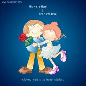 Cartoon Romantic Couple Pictures With Boyfriend Girlfriend Name