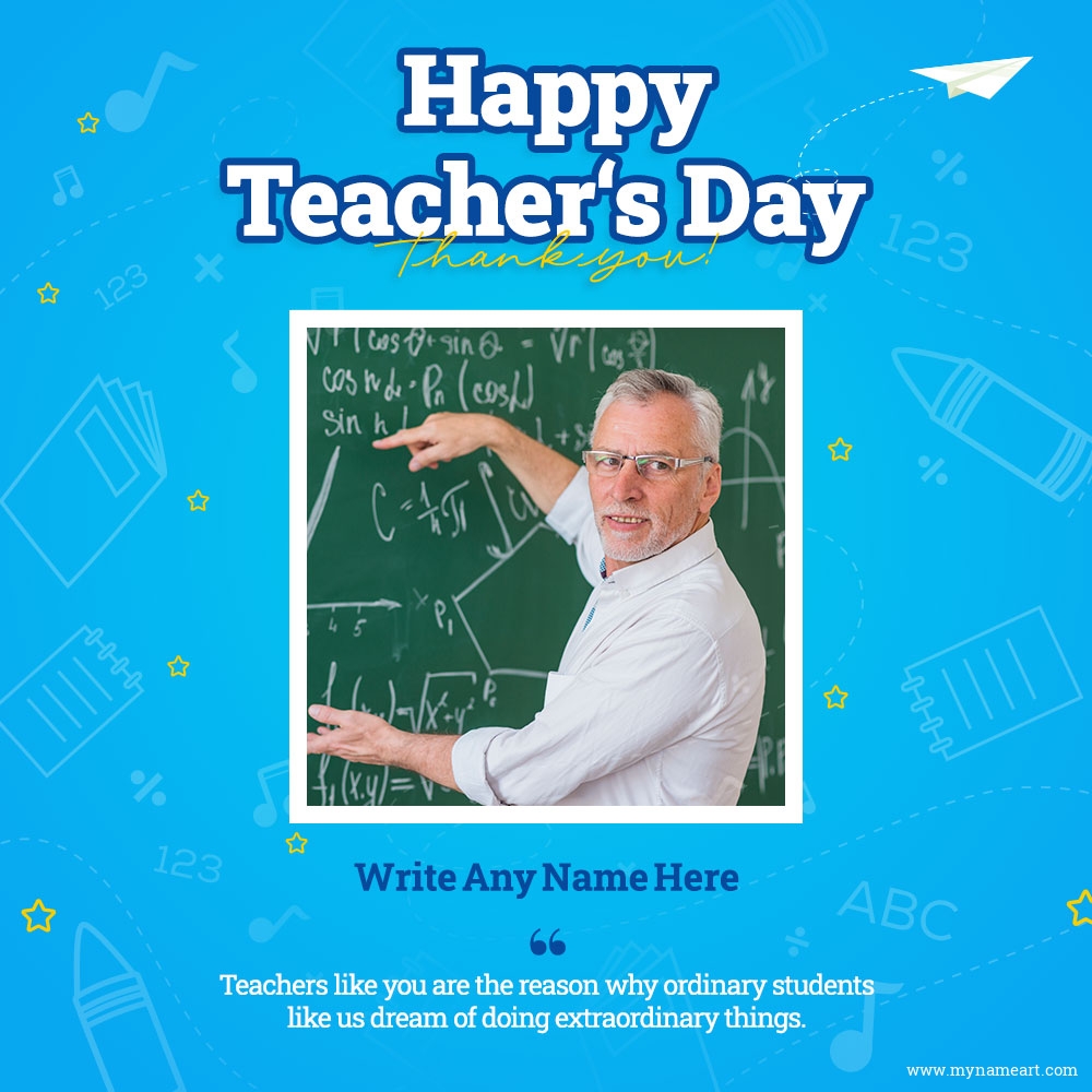 Thank you message with Happy Teacher's Day Photo Card