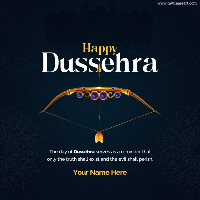 Lord Rama Bow Image With Happy Dussehra Caption