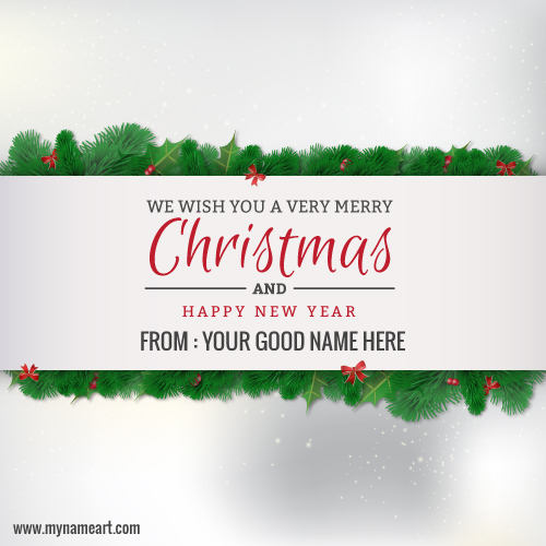 Write Name On Minimalist Christmas Greeting Card Picture