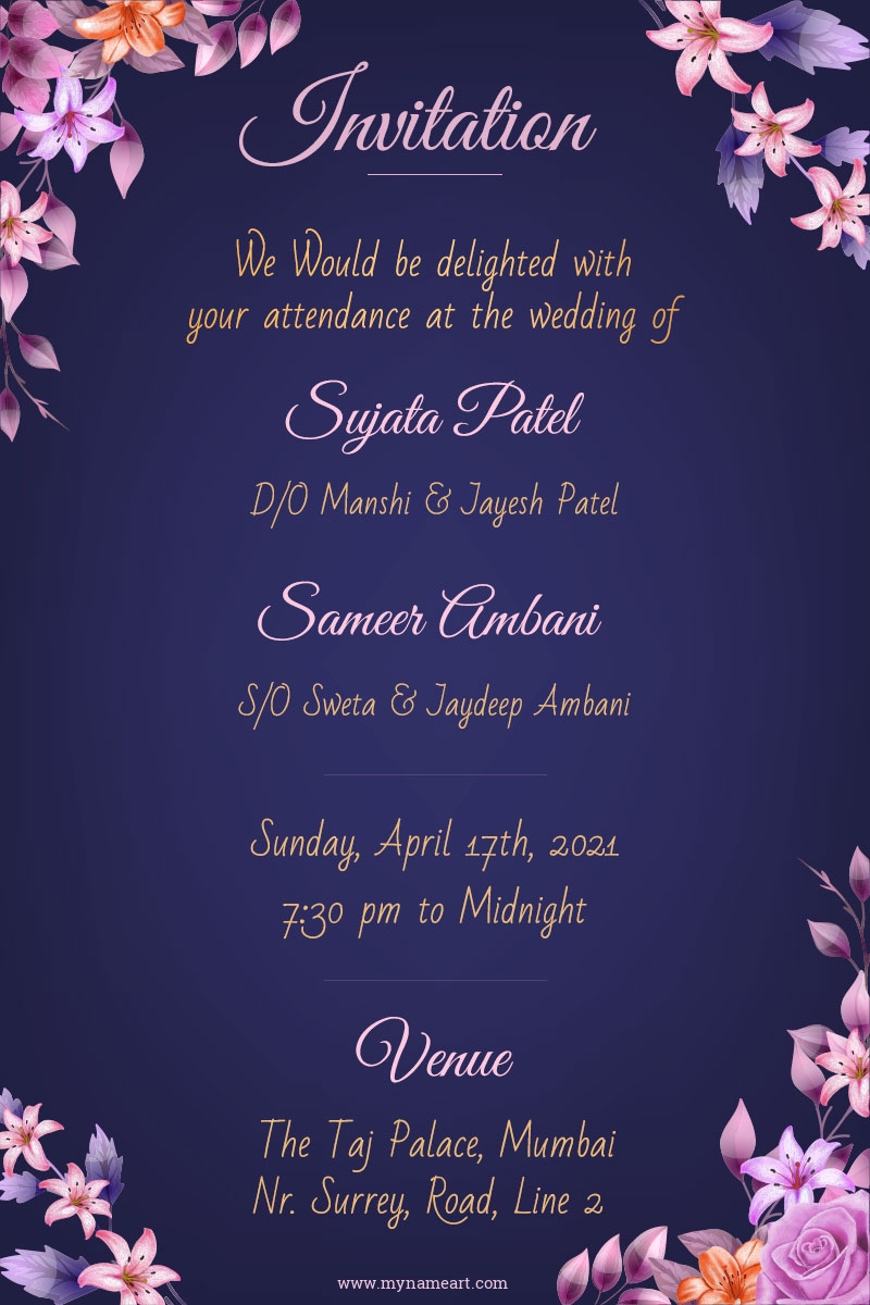 Wedding Ceremony Invitation Card 2021