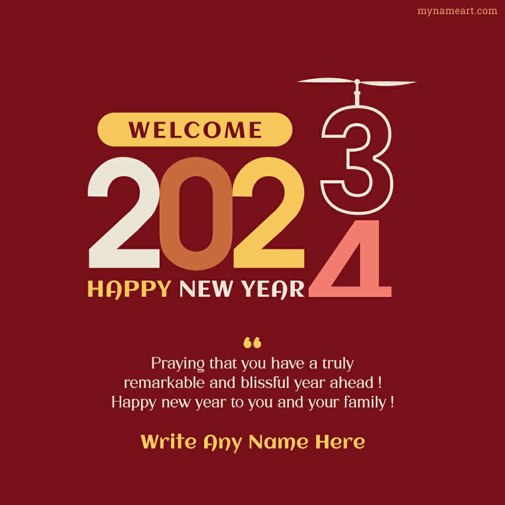 Welcome New Year 2023 Wishes Greeting With Your Name