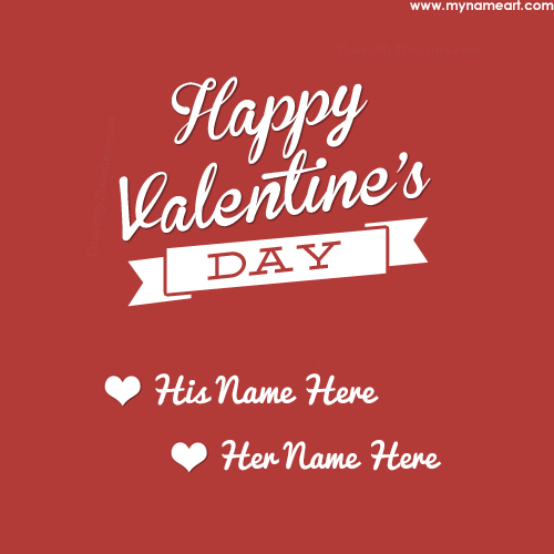 Write Couple Name On Valentine Day Wishes Photo