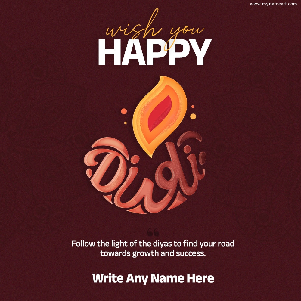Artistic Happy Diwali caption in Diya Shape Best Diwali Wishes