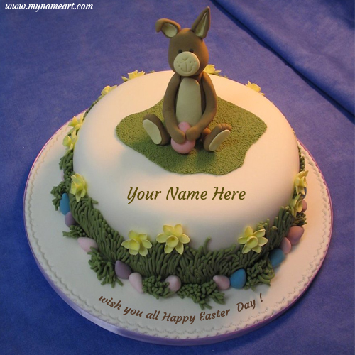 Write Name On Easter Day Cake