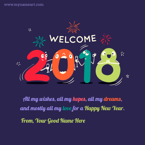 Write Name On Welcome 2018 Background Image