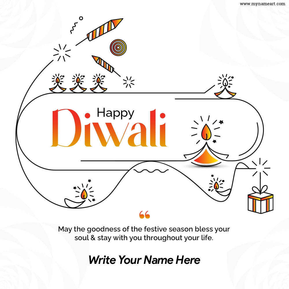 Write Your Name Greetings Card For Diwali Wishes